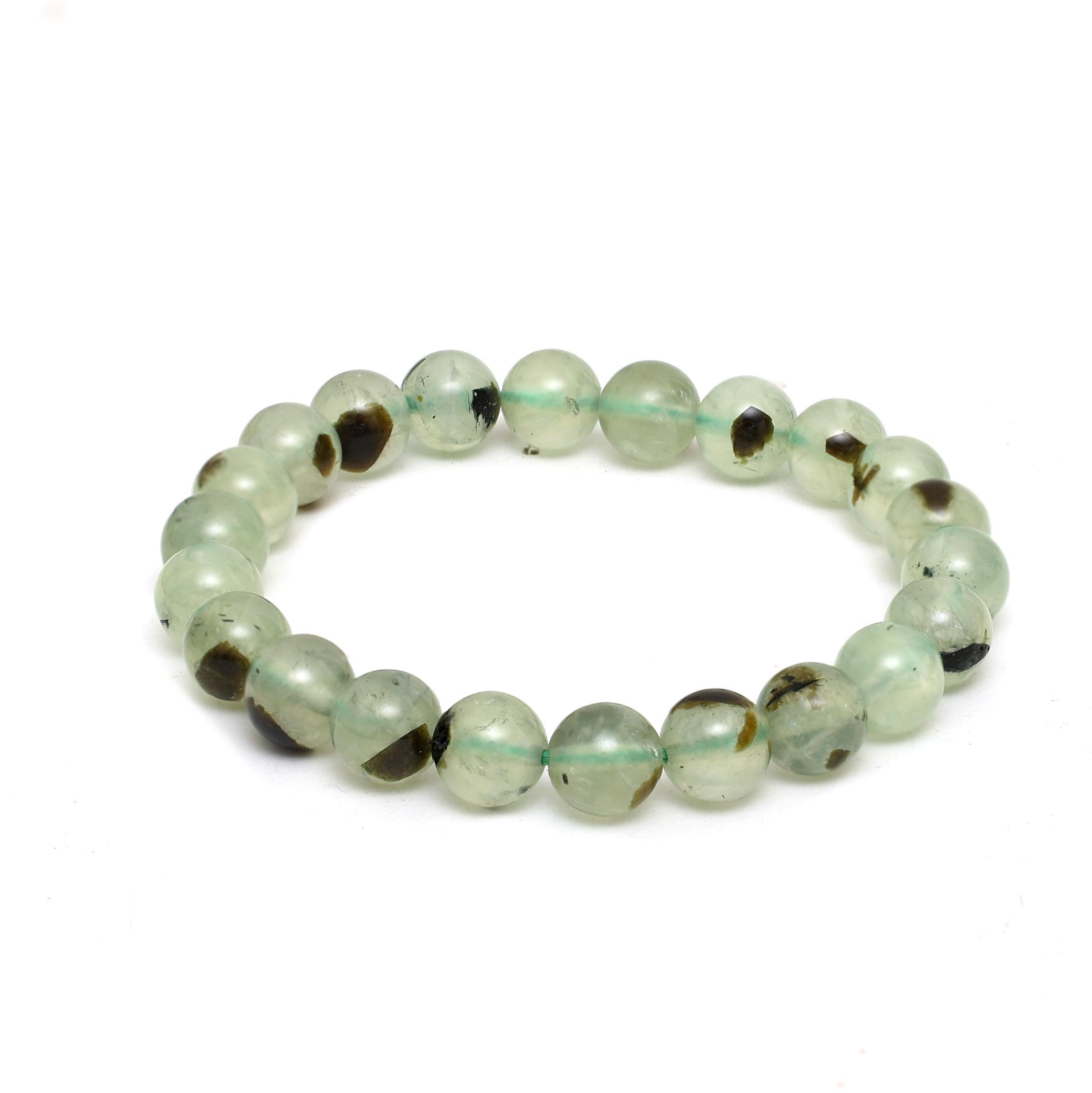 Prehnite Bracelet: Translucent Sea-Foam Gemstone Strand