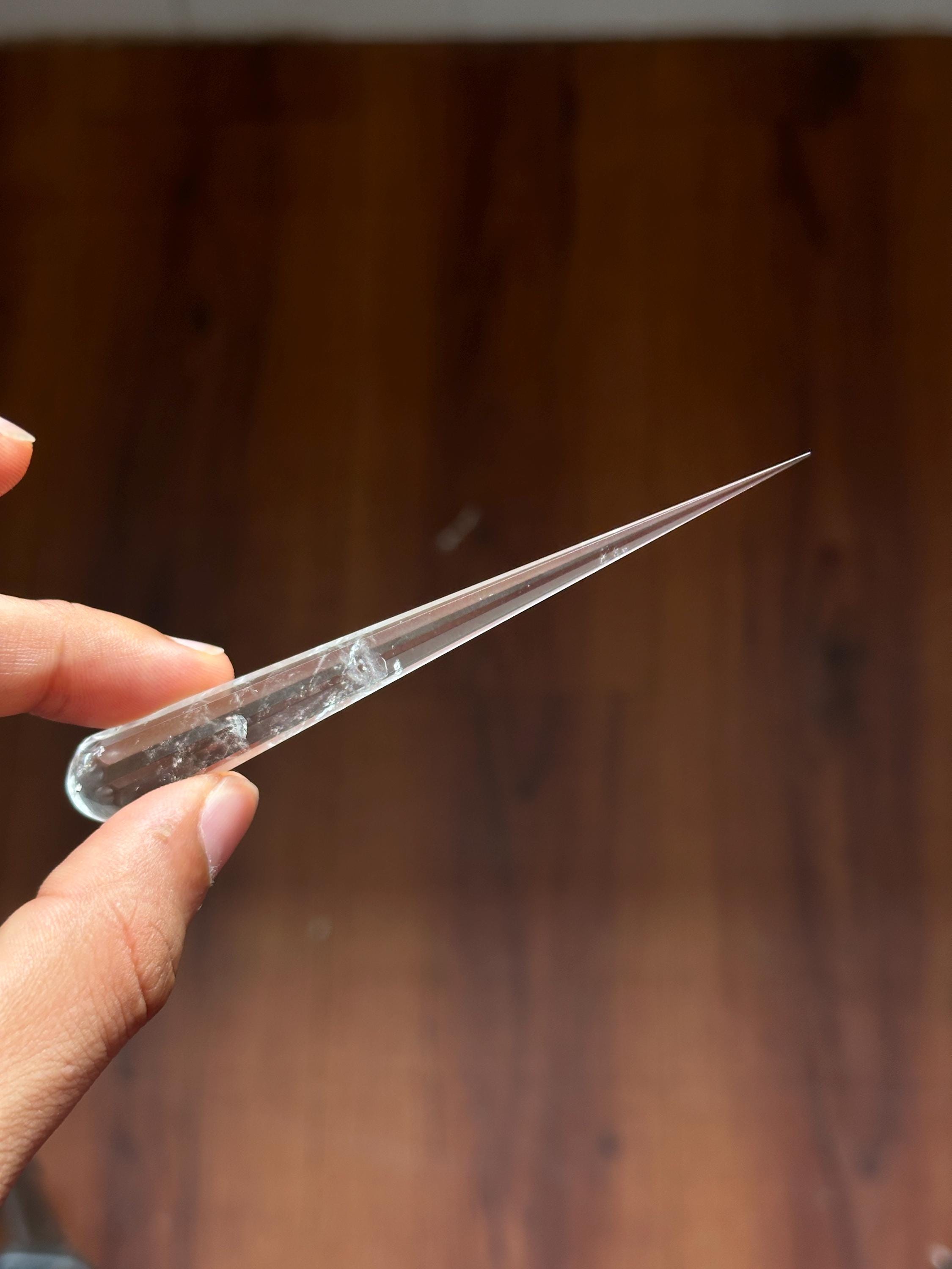 Handmade Clear Quartz Crystal Wand: Reiki Infused Energy Amplifier