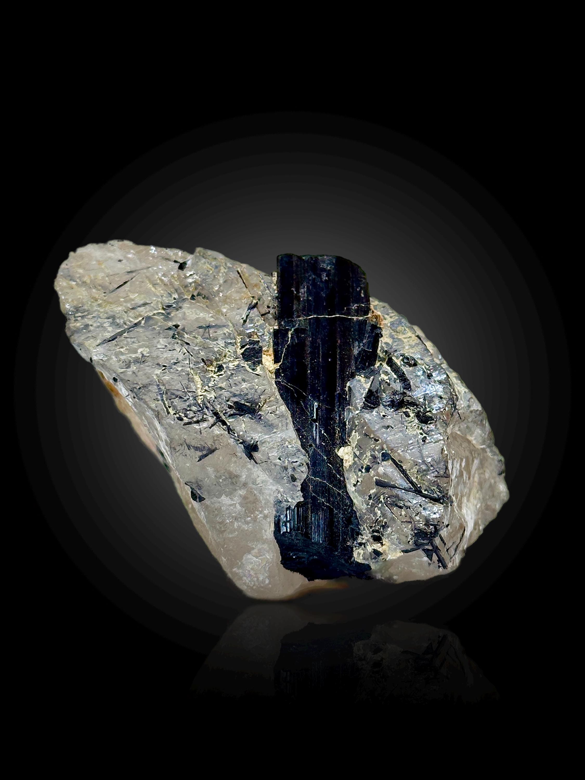 Raw Black Tourmaline in Quartz