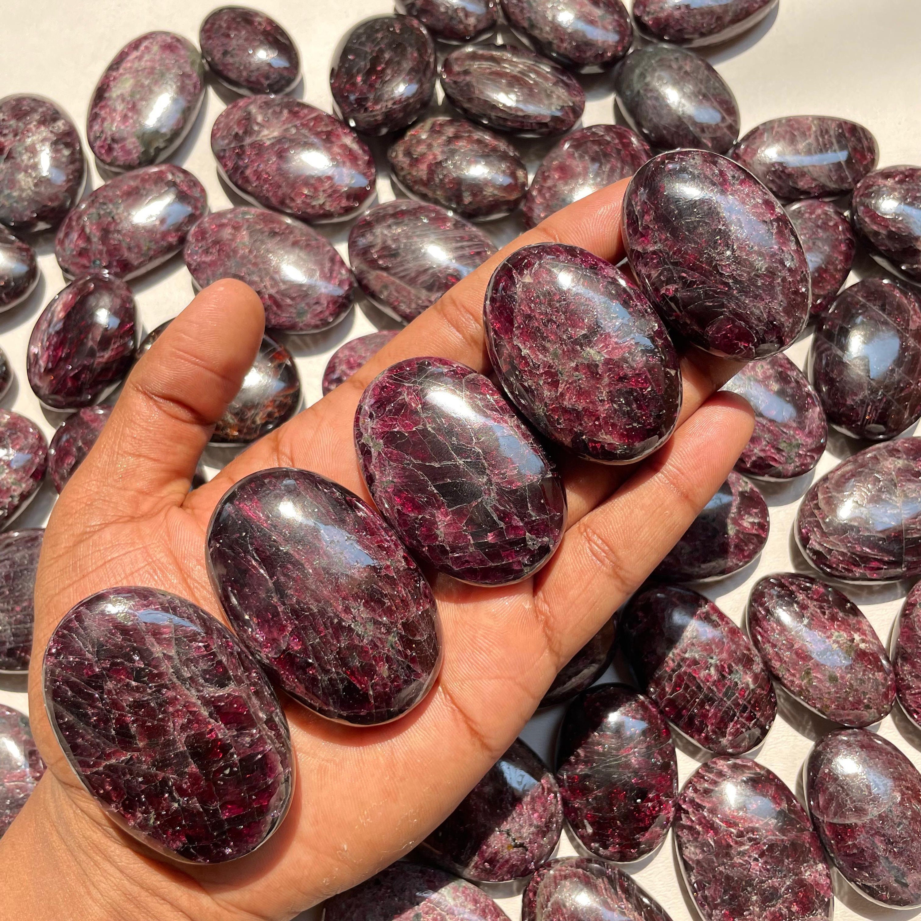 AAA Rhodolite Garnet Palmstones: Crystal Shop Bulk (1 KG)