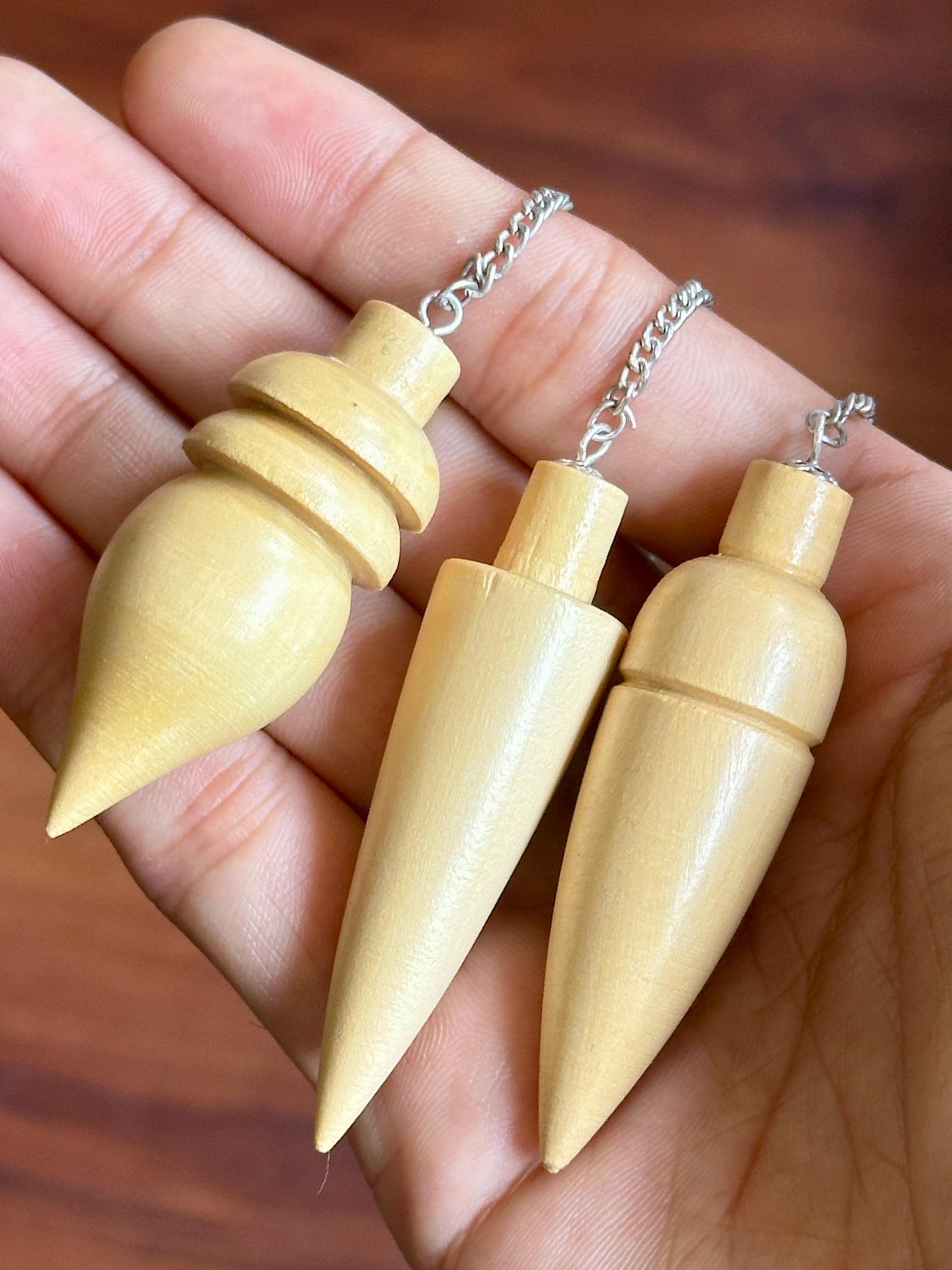 Hand-Carved Beechwood Pendulum