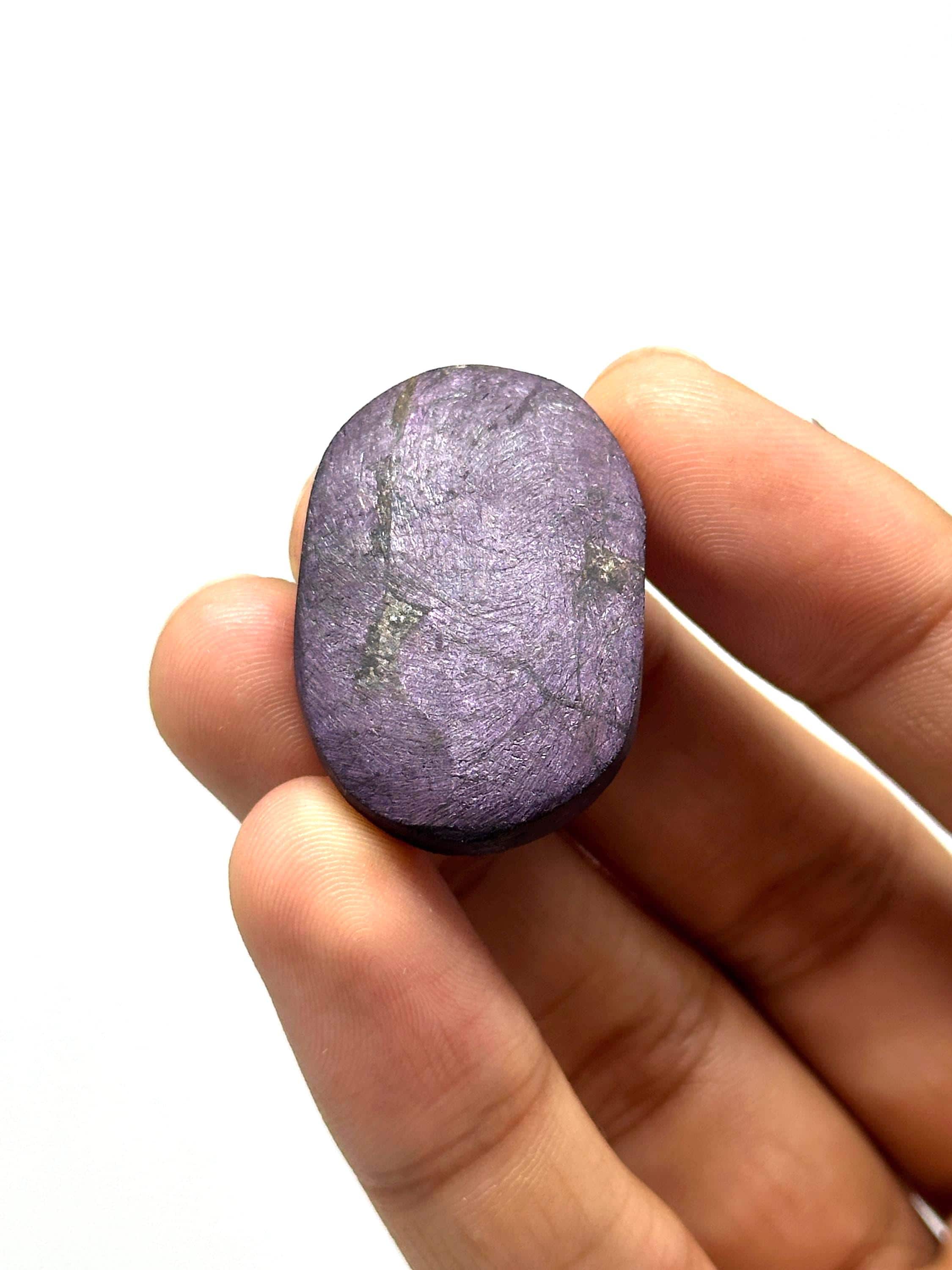 Unpolished Purpurite Palm Stone
