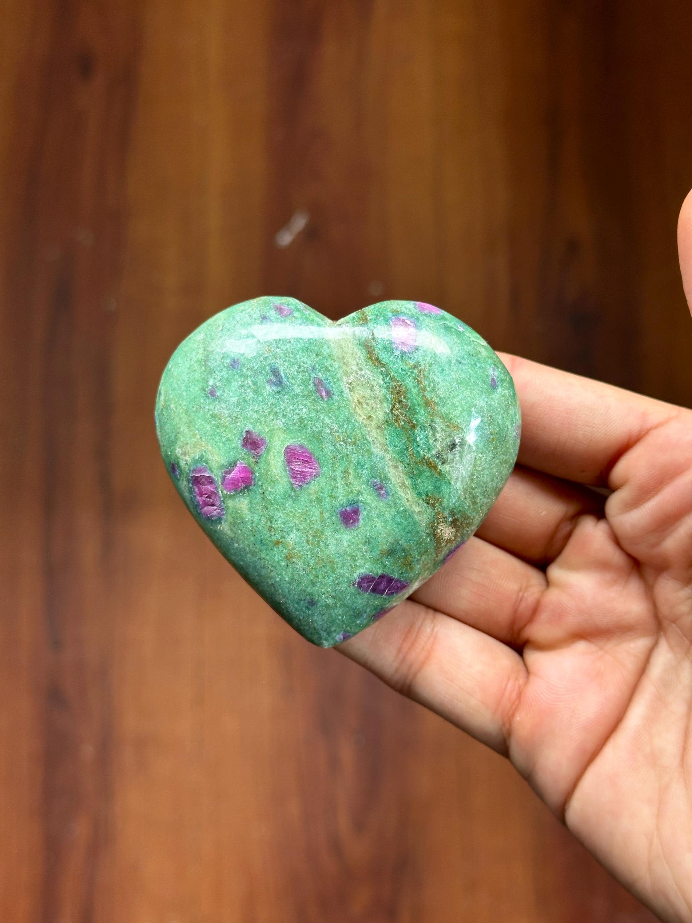 Ruby in Fuchsite Heart