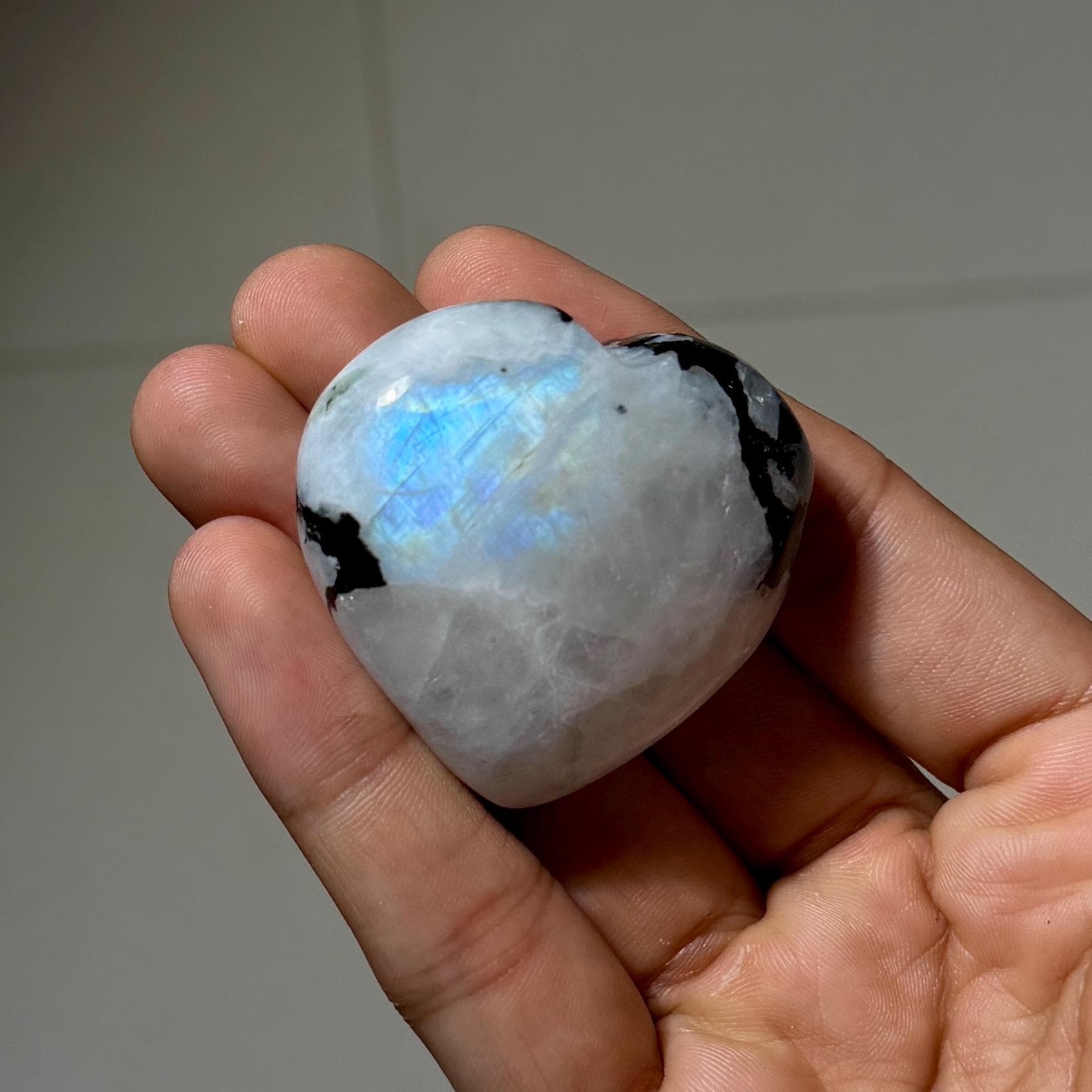 AAA Rainbow Moonstone Heart