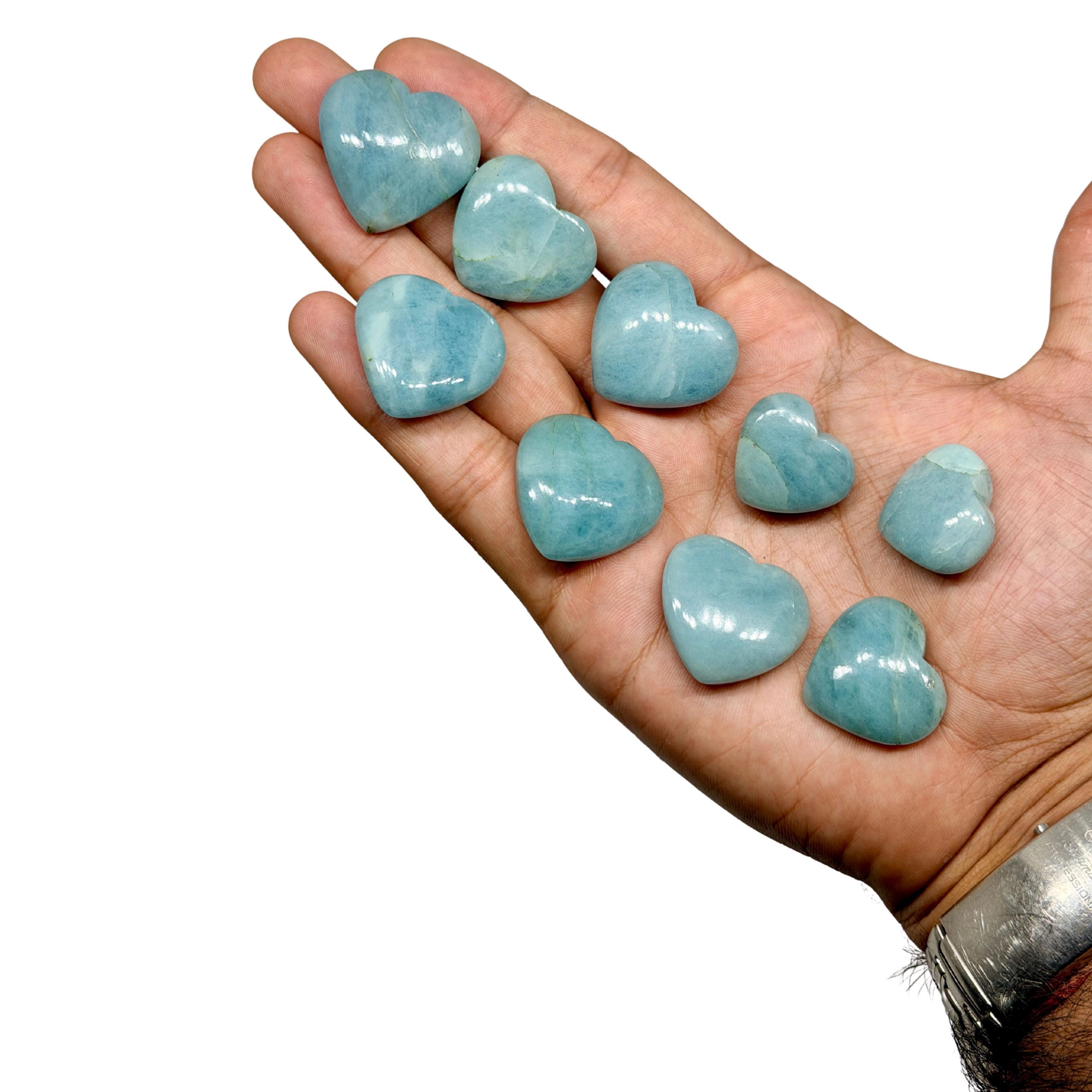 Aquamarine Mini Heart- Soft Blue Translucent