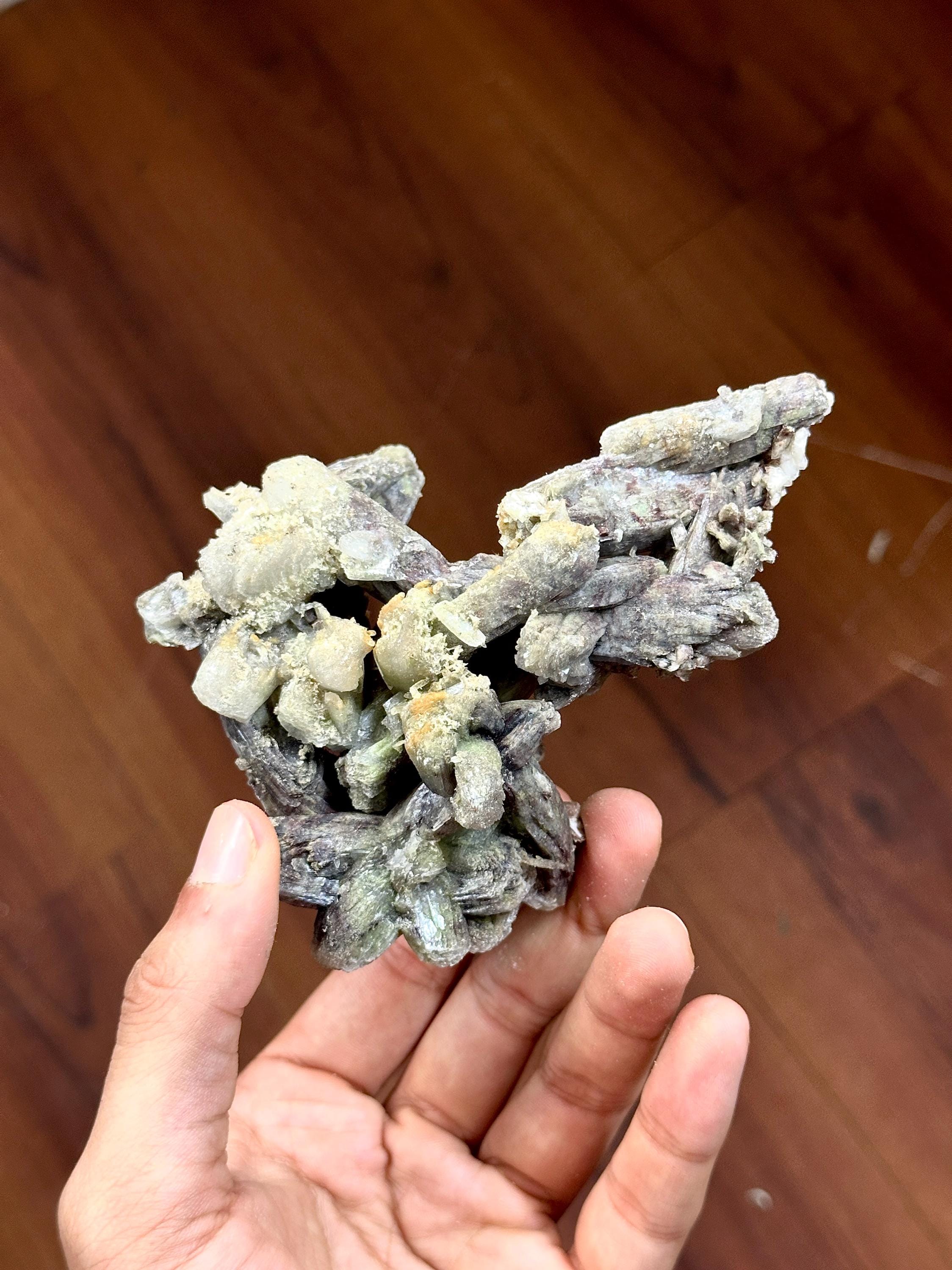 Green Heulandite Cluster, Twisted Zeolite Spray, Natural Crystal Specimen