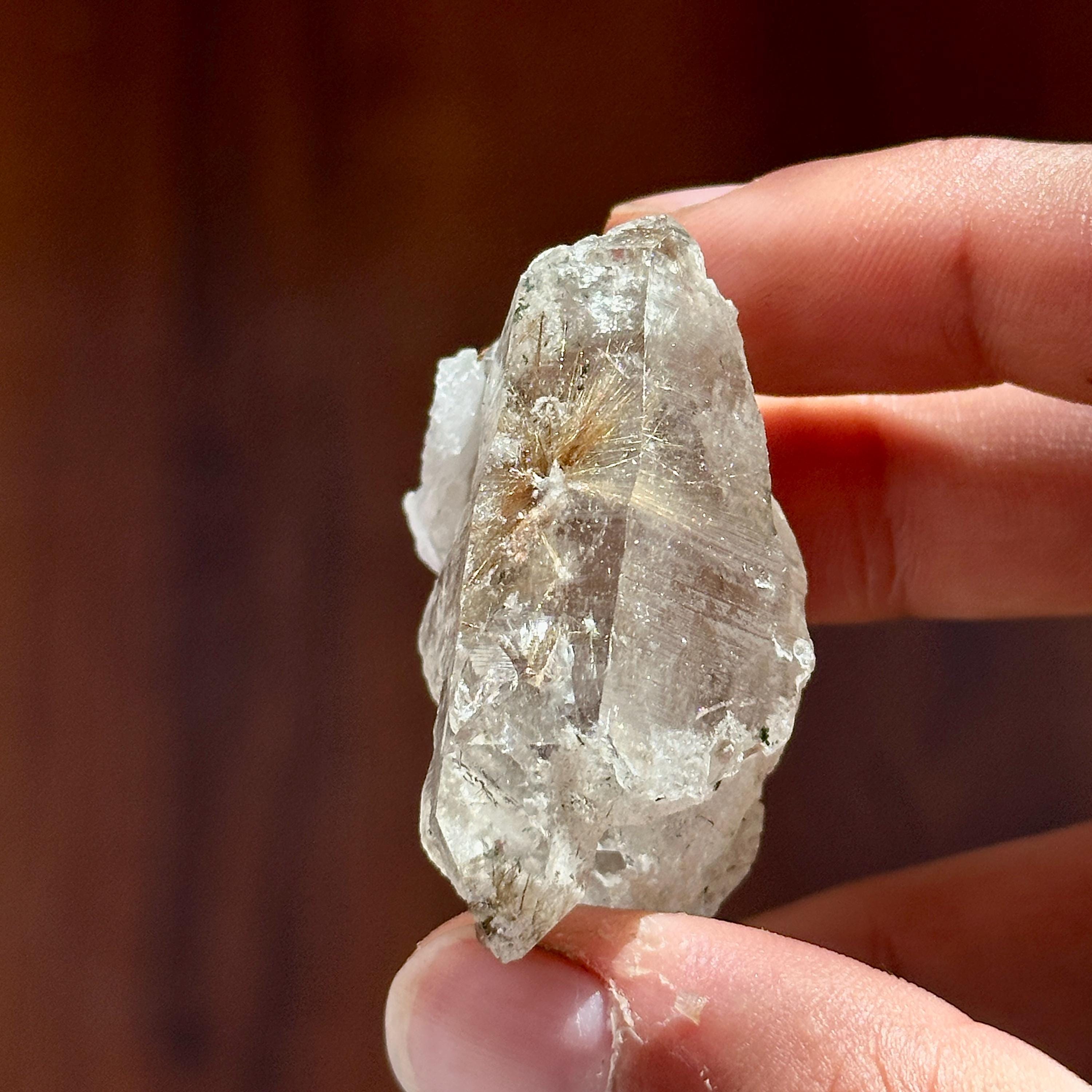 Golden Rutile Quartz Crystal, Karur India, Collector Gemstone