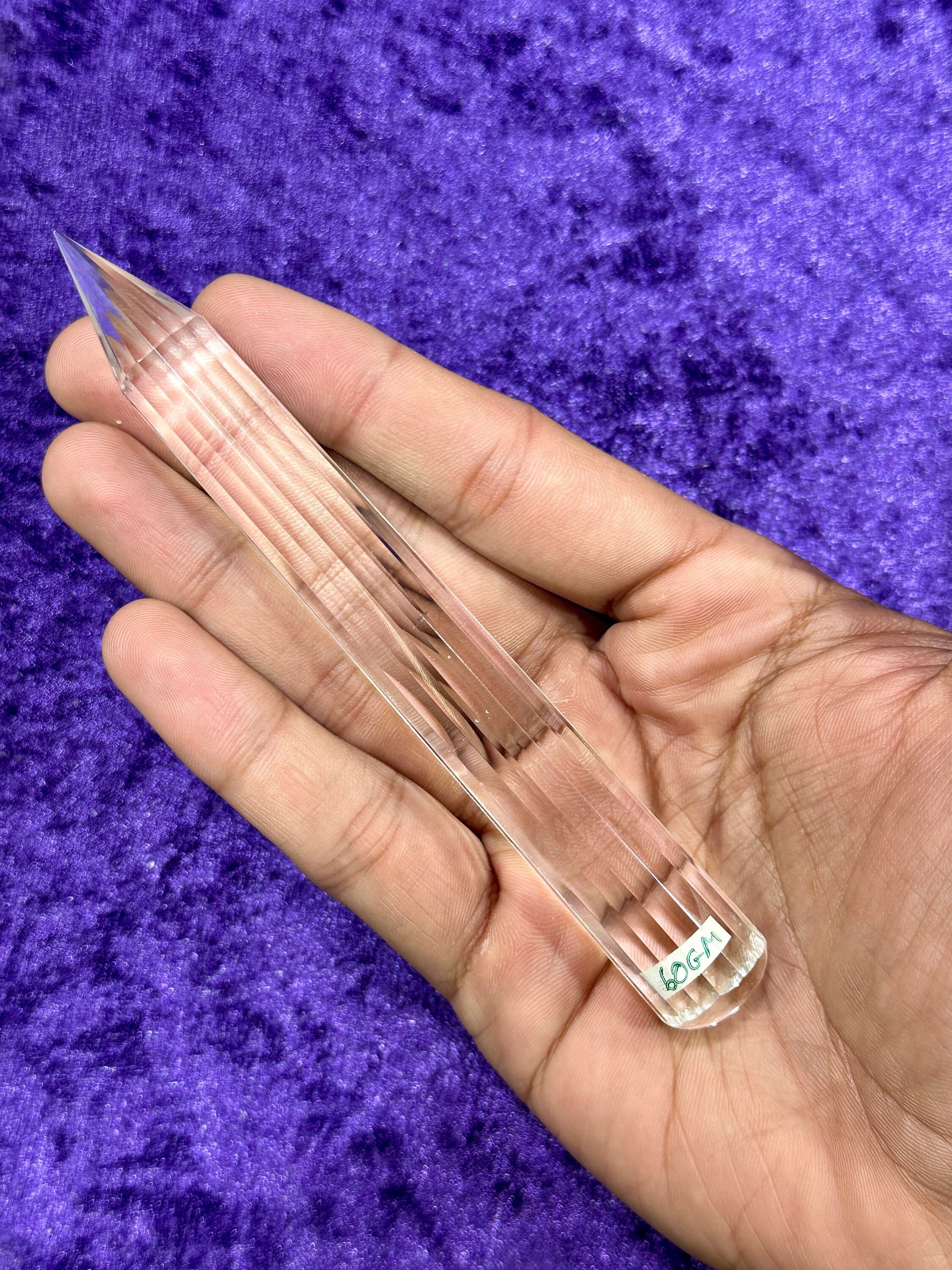 Handmade Clear Quartz Vogel Wand: 16-Sided Reiki Energy Amplifier