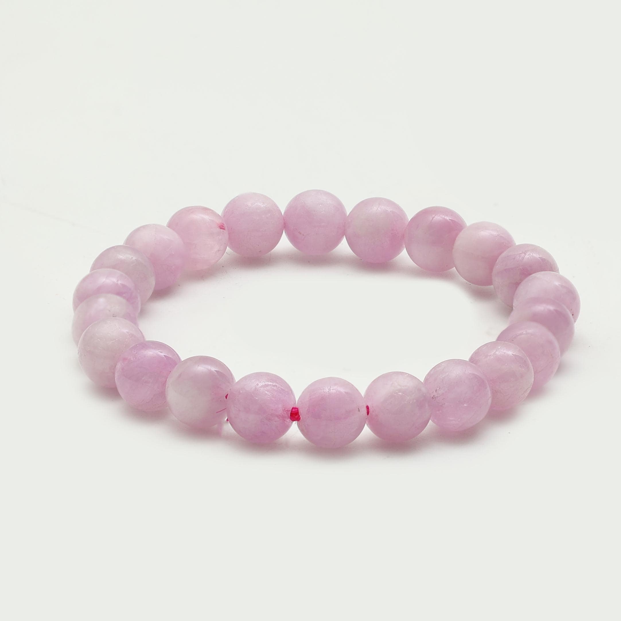 Kunzite Bracelet: Natural Lilac-Pink Crystalline Stretch Bracelet