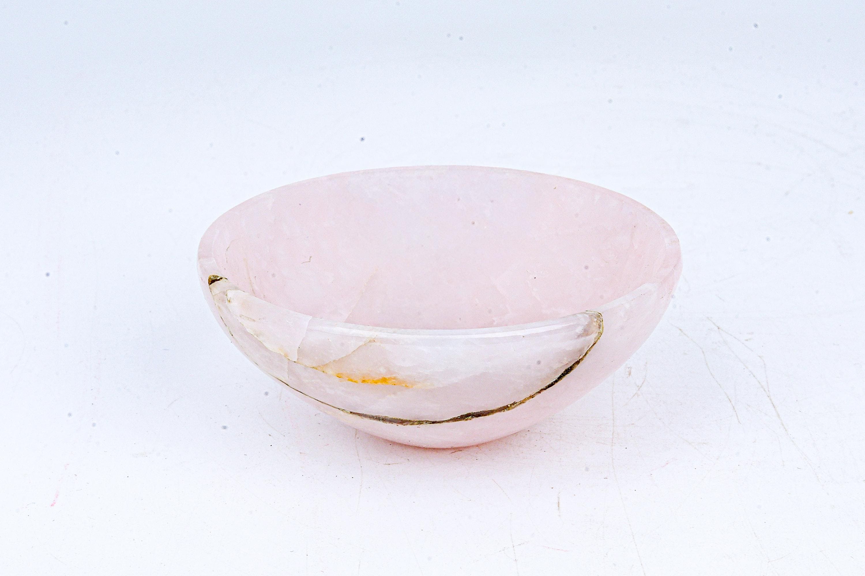 4-Inch Rose Quartz Stone of Love Offering Bowl