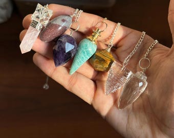 Wire-Wrapped Crystal Pendulum: Chakra Healing, Dowsing, Divination
