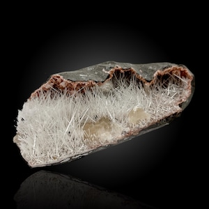Mesolite Crystal Cluster, 856g, Radiating Needles on Matrix, Raw Gemstone Specimen, Collector’s Piece, Natrolite Sprays, Thin and Fragile