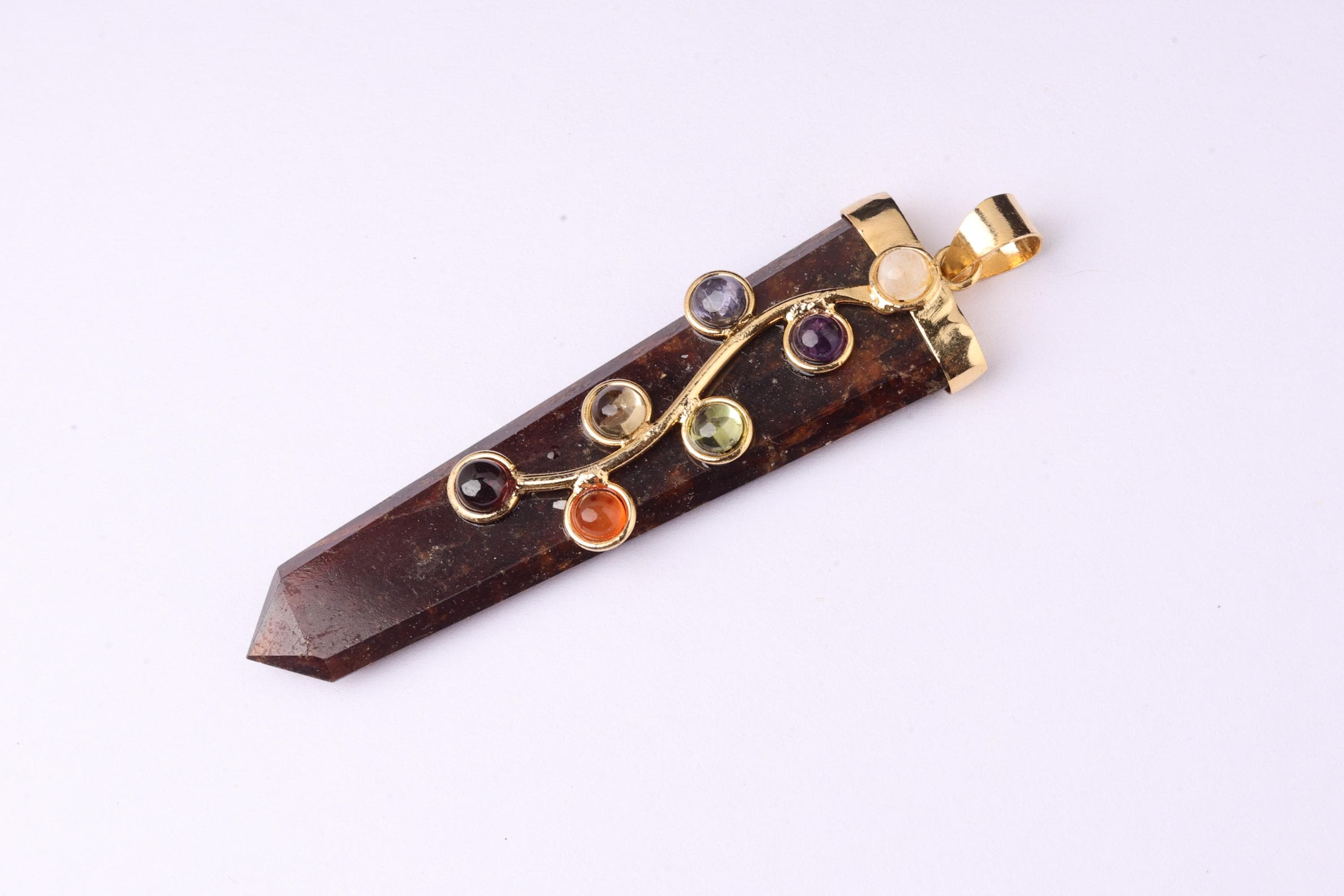 7 Chakra Fluorite Ether-Vine Pendulum Pendant
