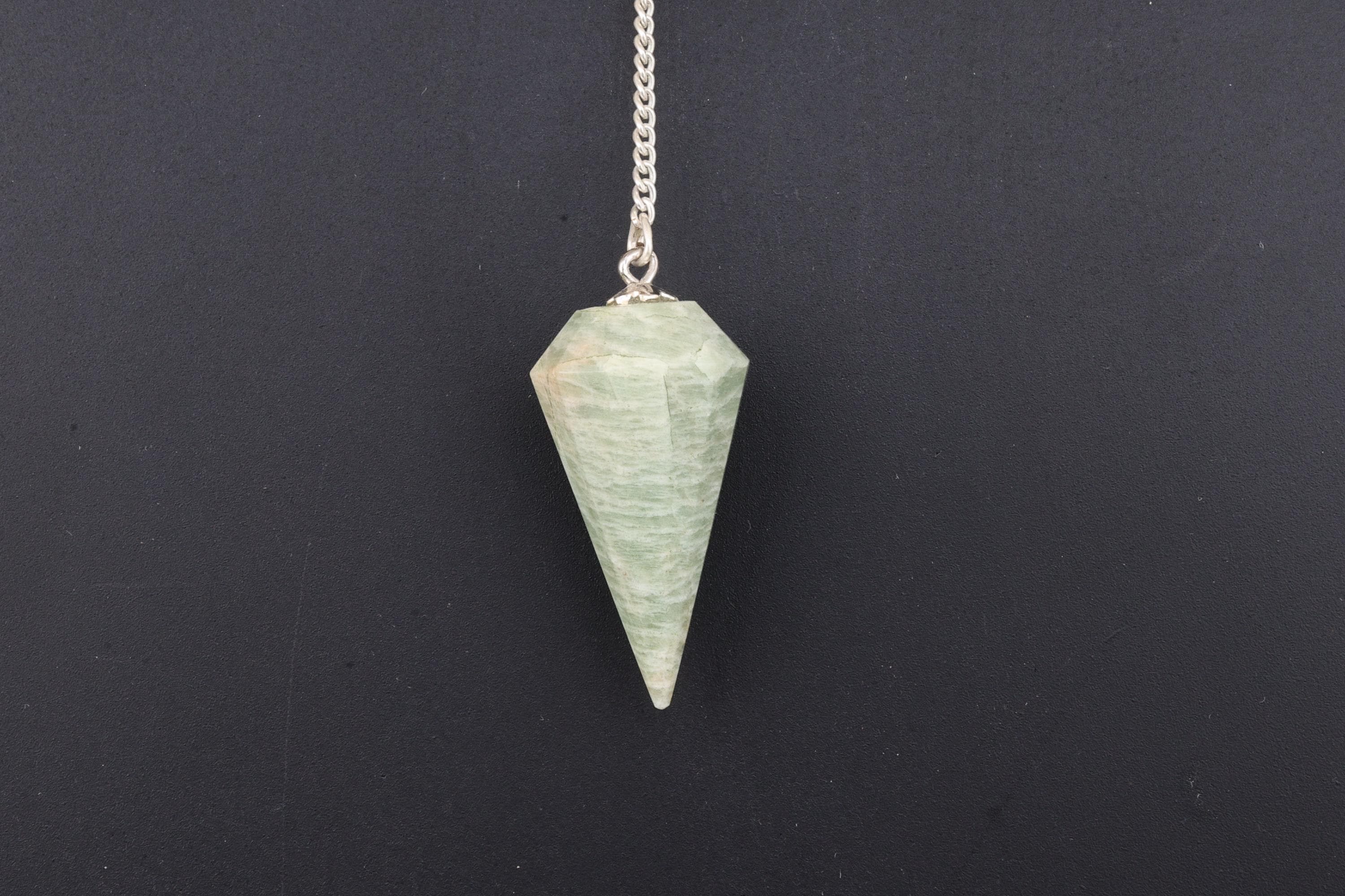 Aquamarine Faceted Cone Pendulum