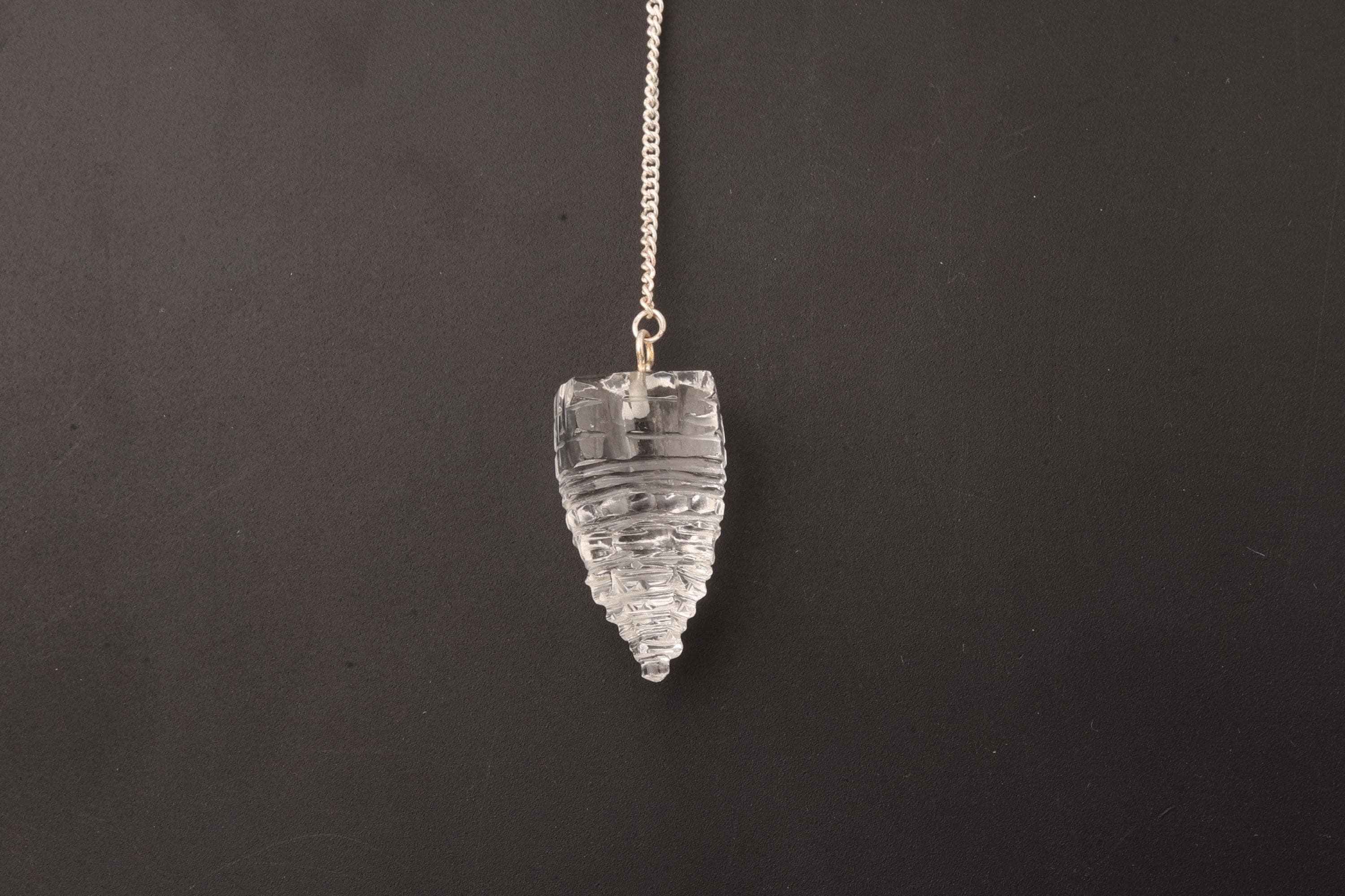 Clear Quartz Shree Yantra Spiral Pendulum