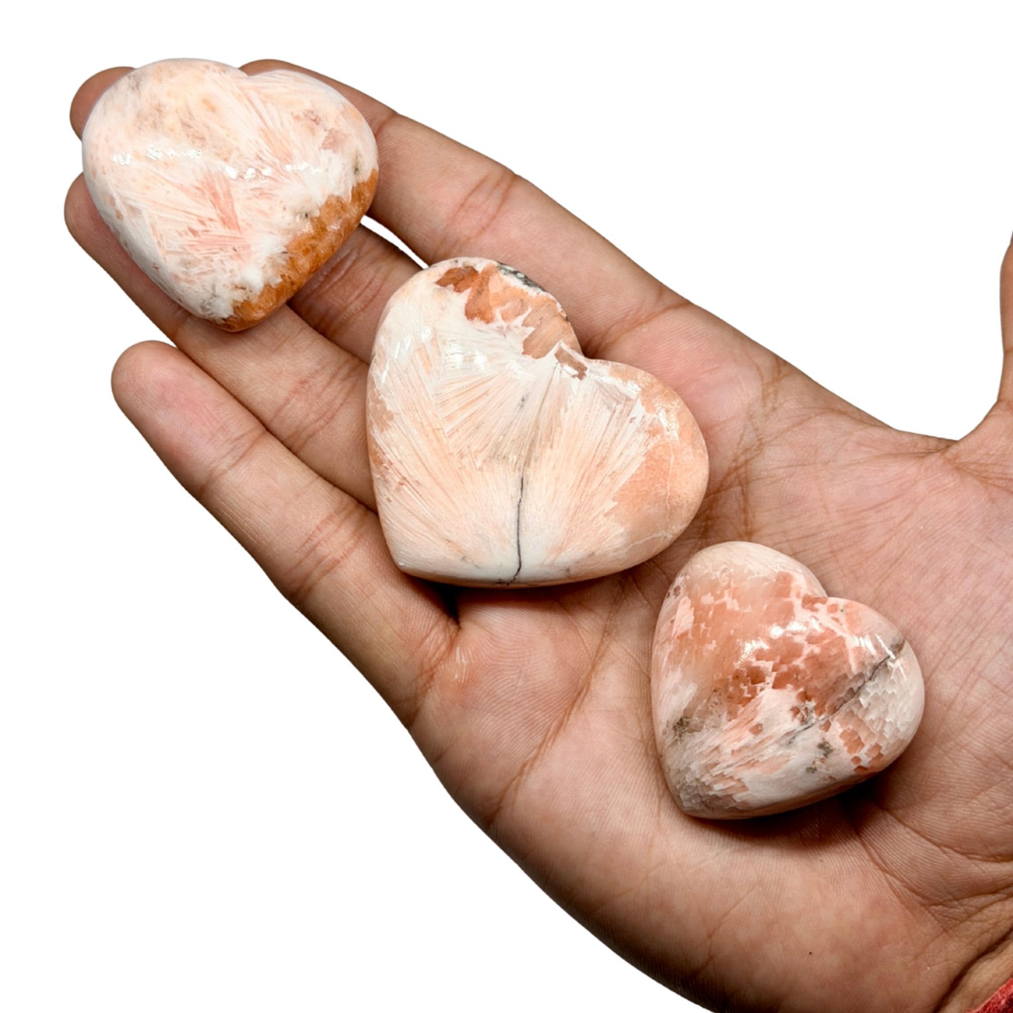 Pink Scolecite Hearts