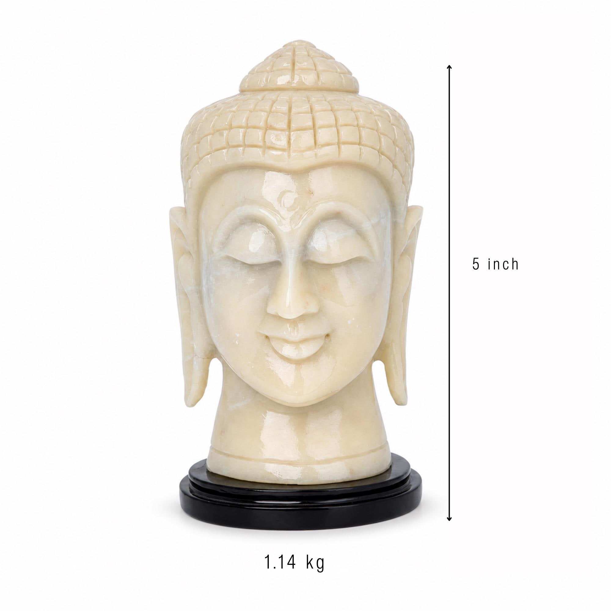 Ivory Agate Buddha Head