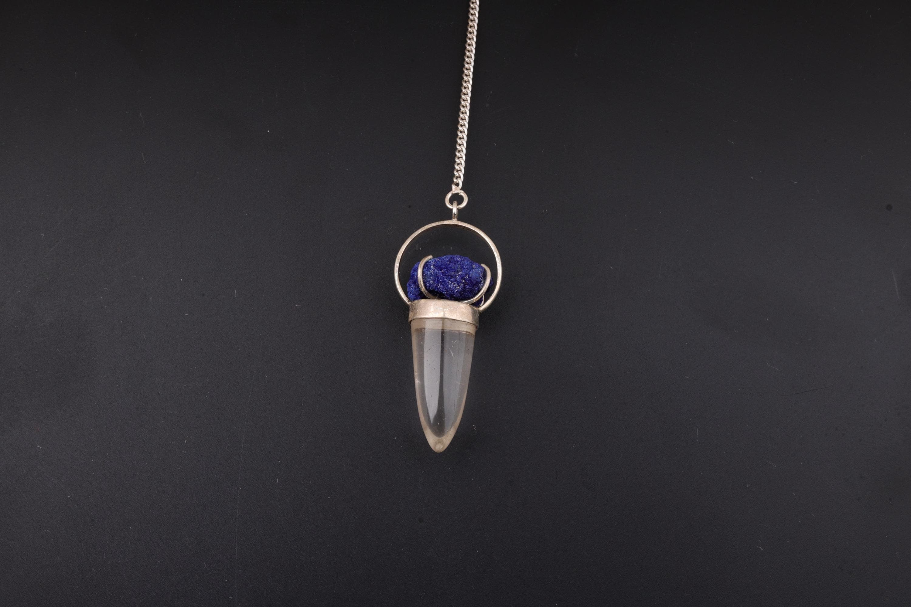 Clear Quartz Point with Azurite Sphere Top