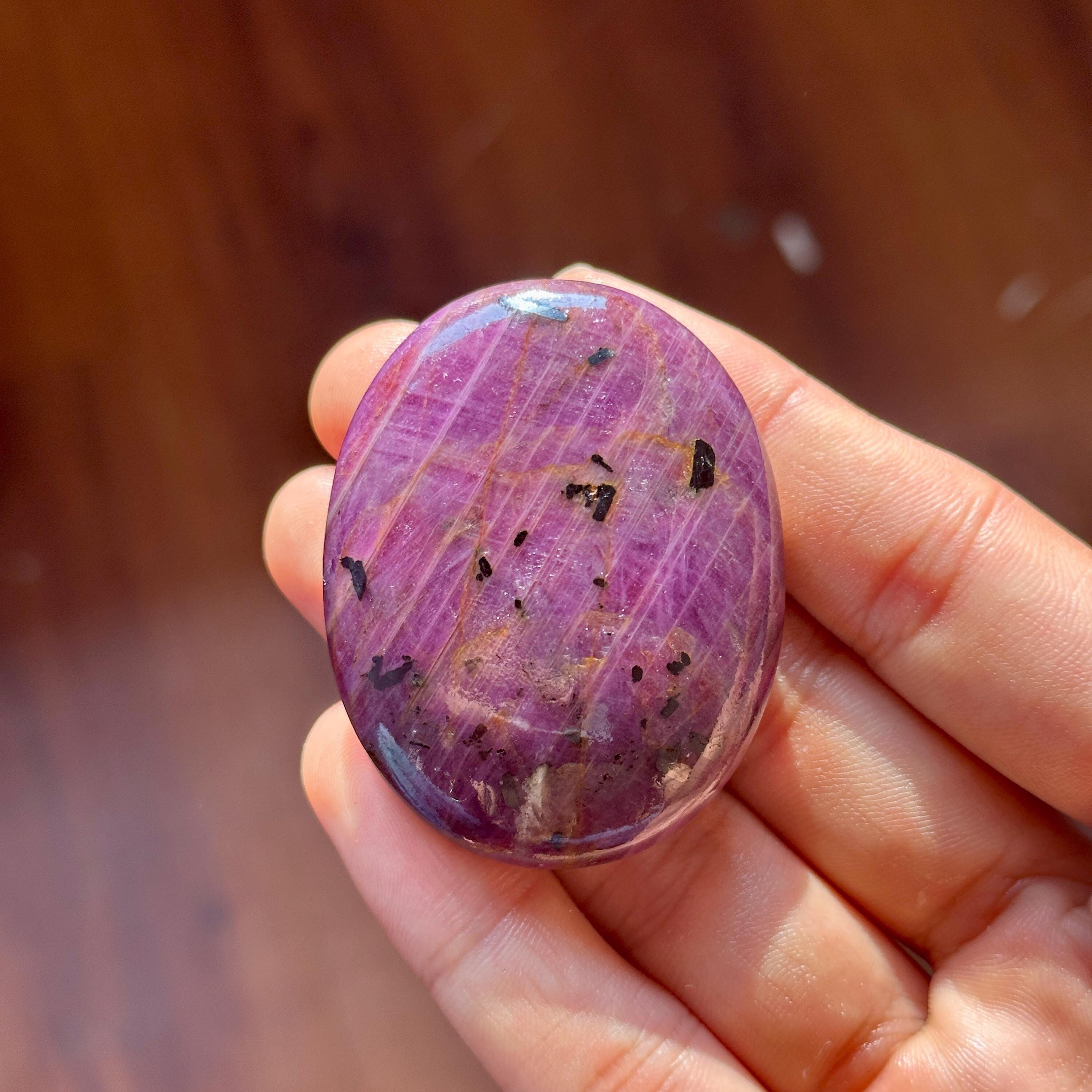 Deep Red Star Ruby Palmstone