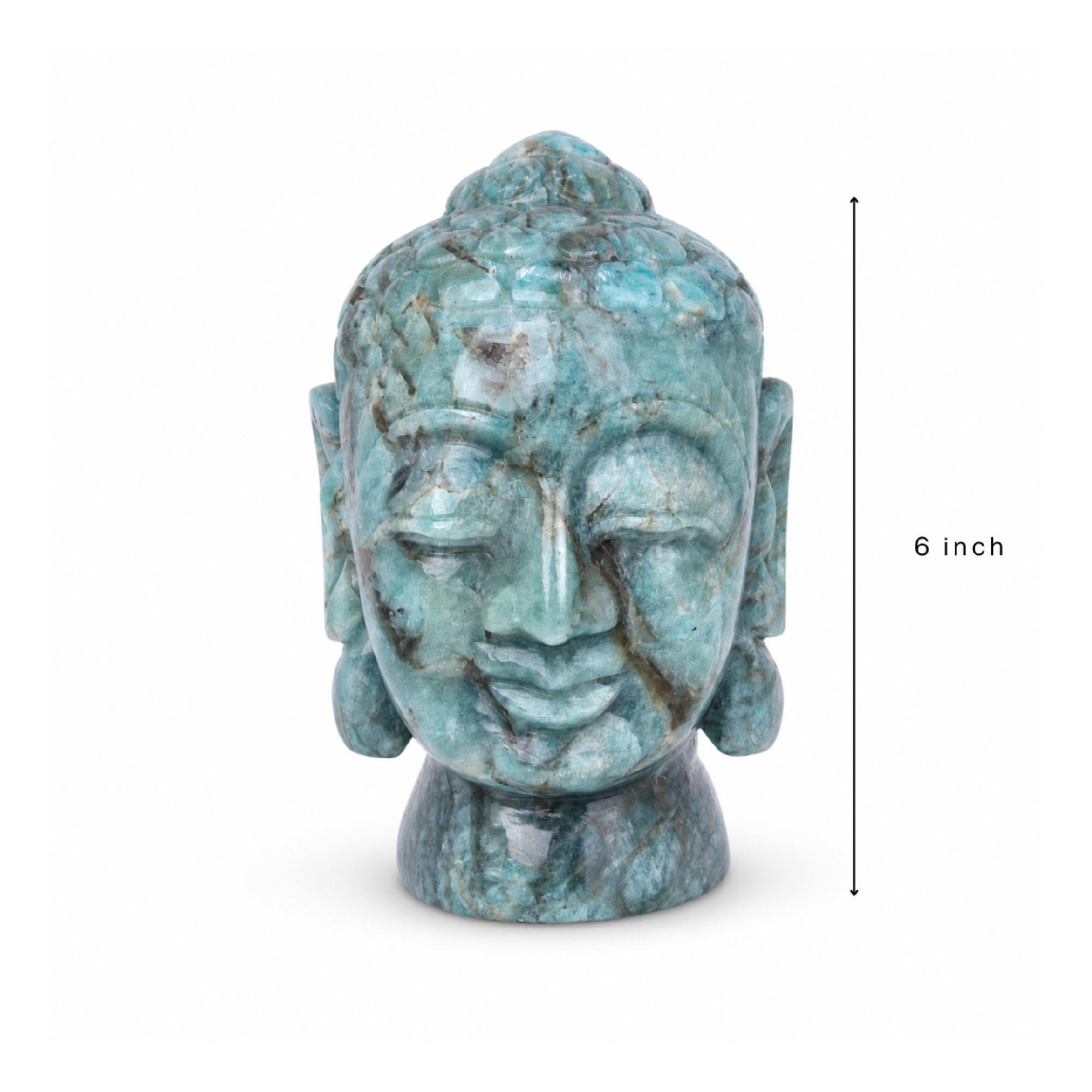 Amazonite Buddha Head Carving