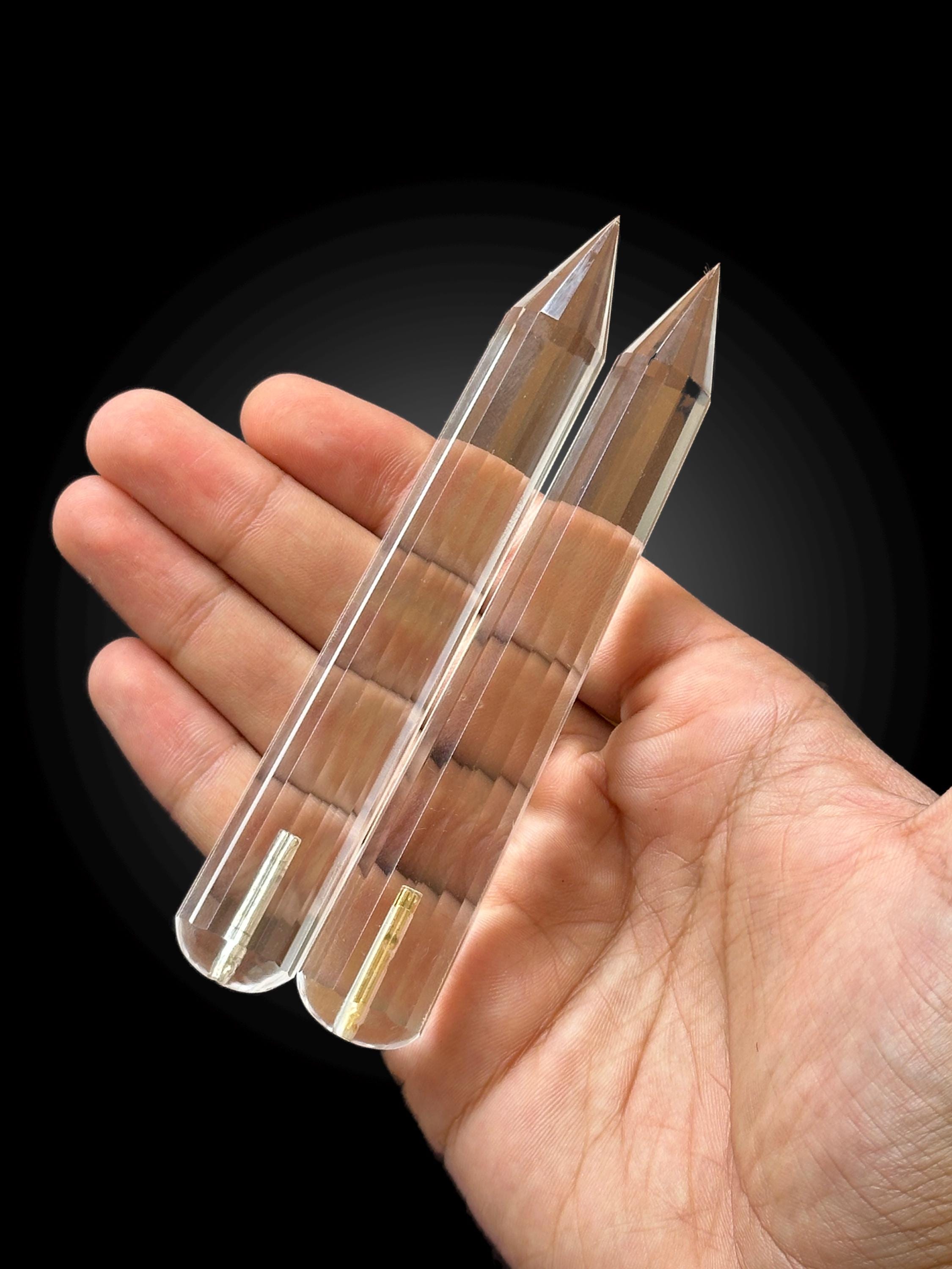 Quartz Vogel Crystal, Gold/Silver Infused, Energy Amplifier, Healing Tool