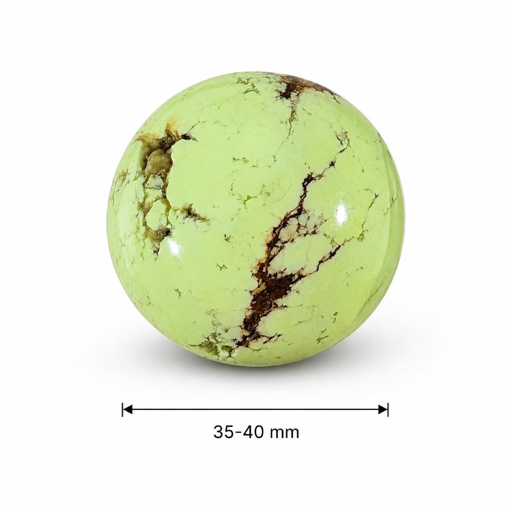 Mm | Lemon Chrysoprase Sphere - Soft Lime Green with Earthy
