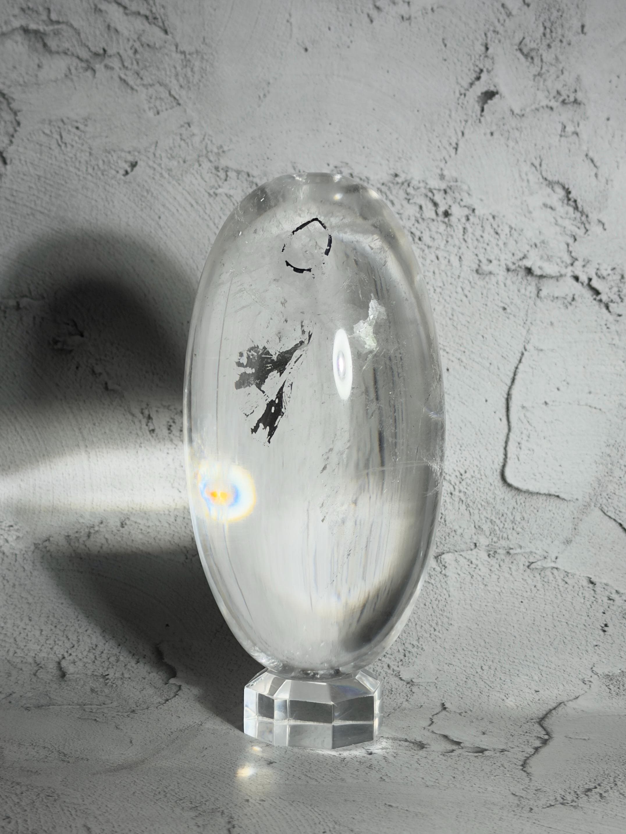 ENHYDRO Himalayan Quartz Shivalingam: Hand-Carved Healing Crystal, Nepal