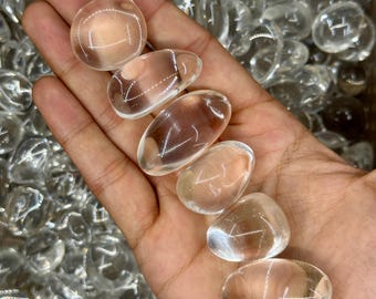 Bulk Bag, 1 KG AAA Clear Crystal Quartz Tumbled Stones | 60–70 Pieces | High Grade, Natural & Untreated | Ideal for Jewelry,Healing, Resale