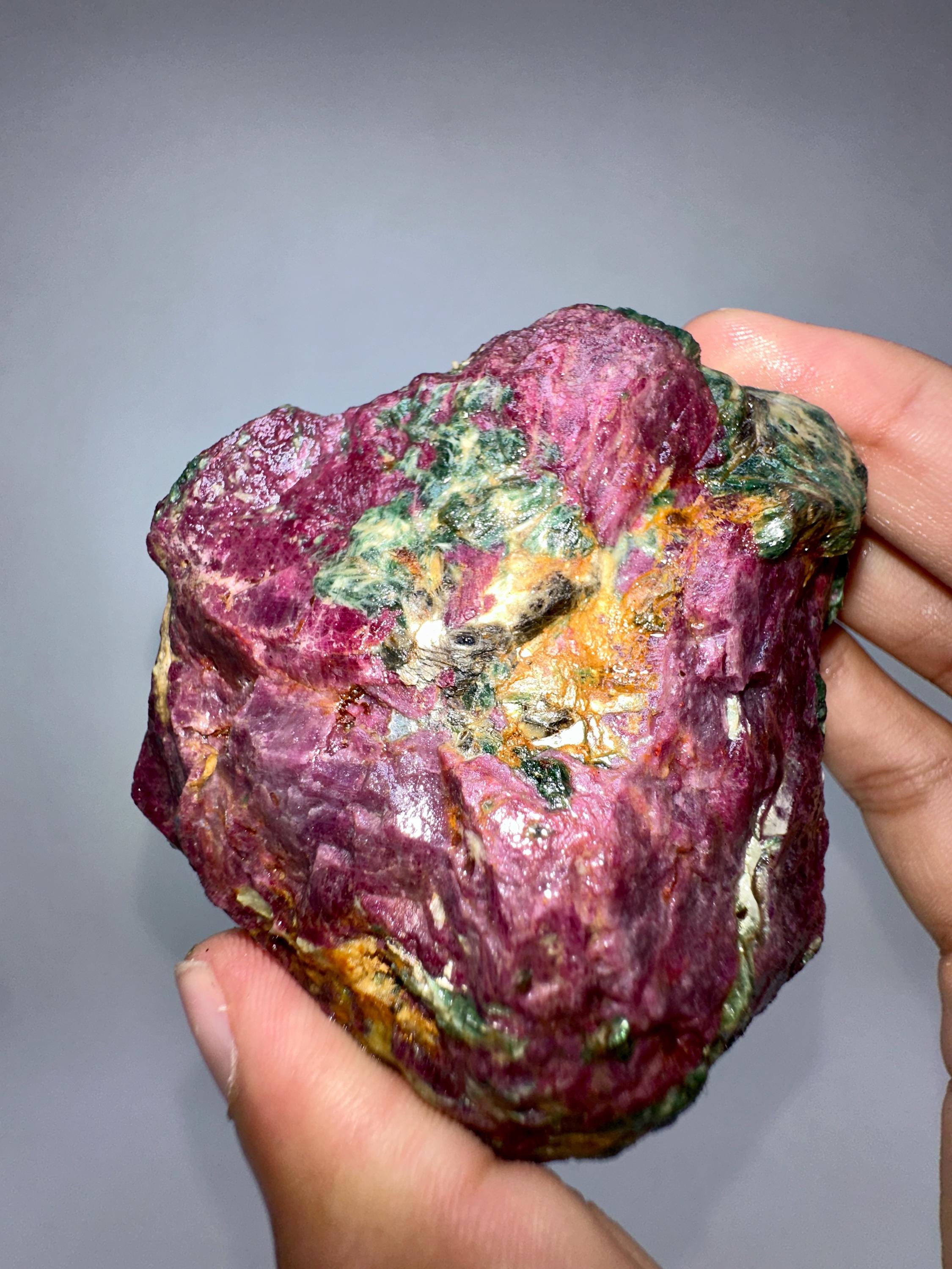 Raw Ruby in Fuchsite Specimen