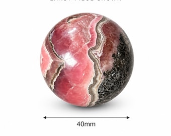 40mm 100g | Rhodochrosite Sphere - Banded Strawberry Cream