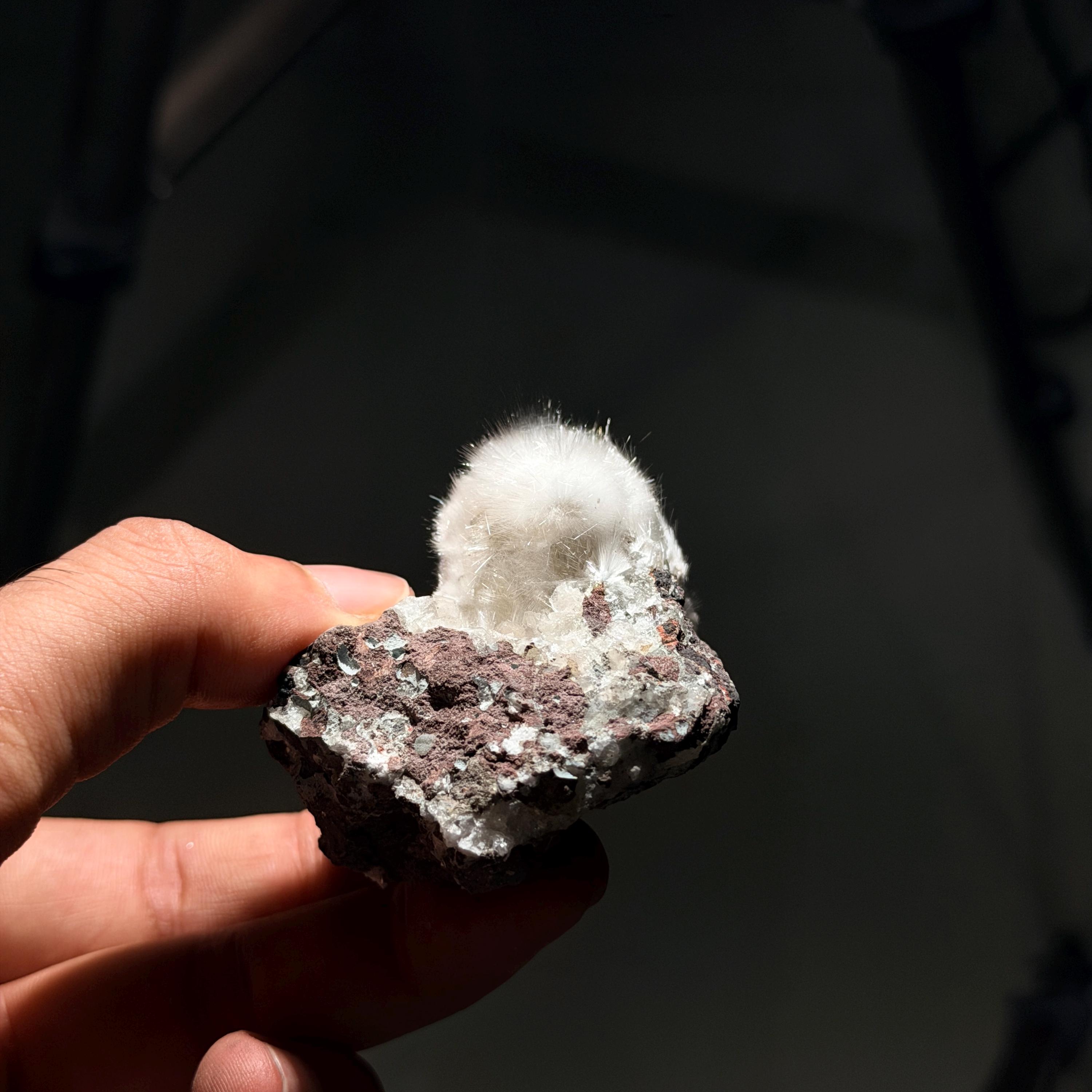 Mesolite Raw: #5 Radiating White Crystal Cluster