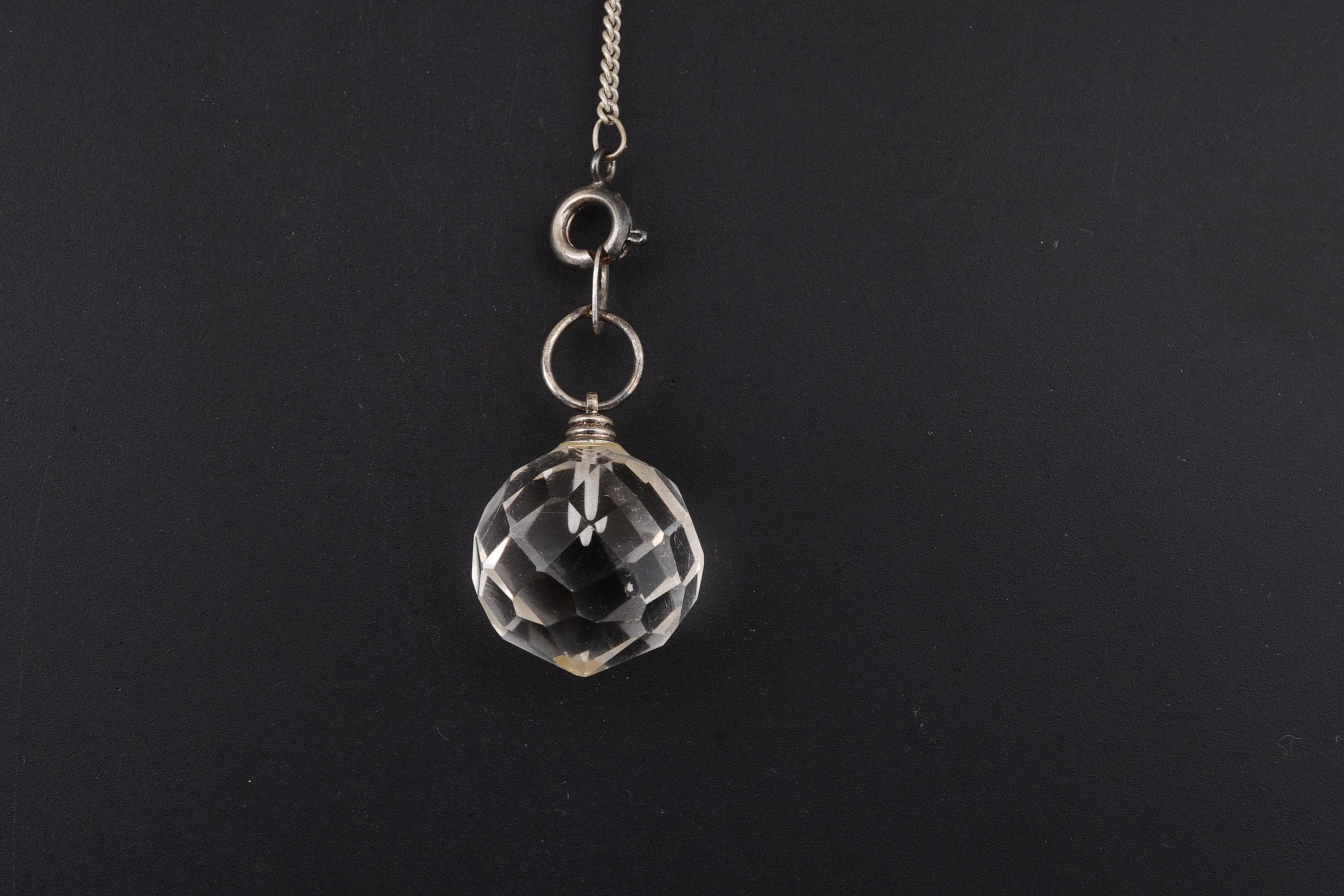 Clear Quartz Faceted Sphere Pendulum