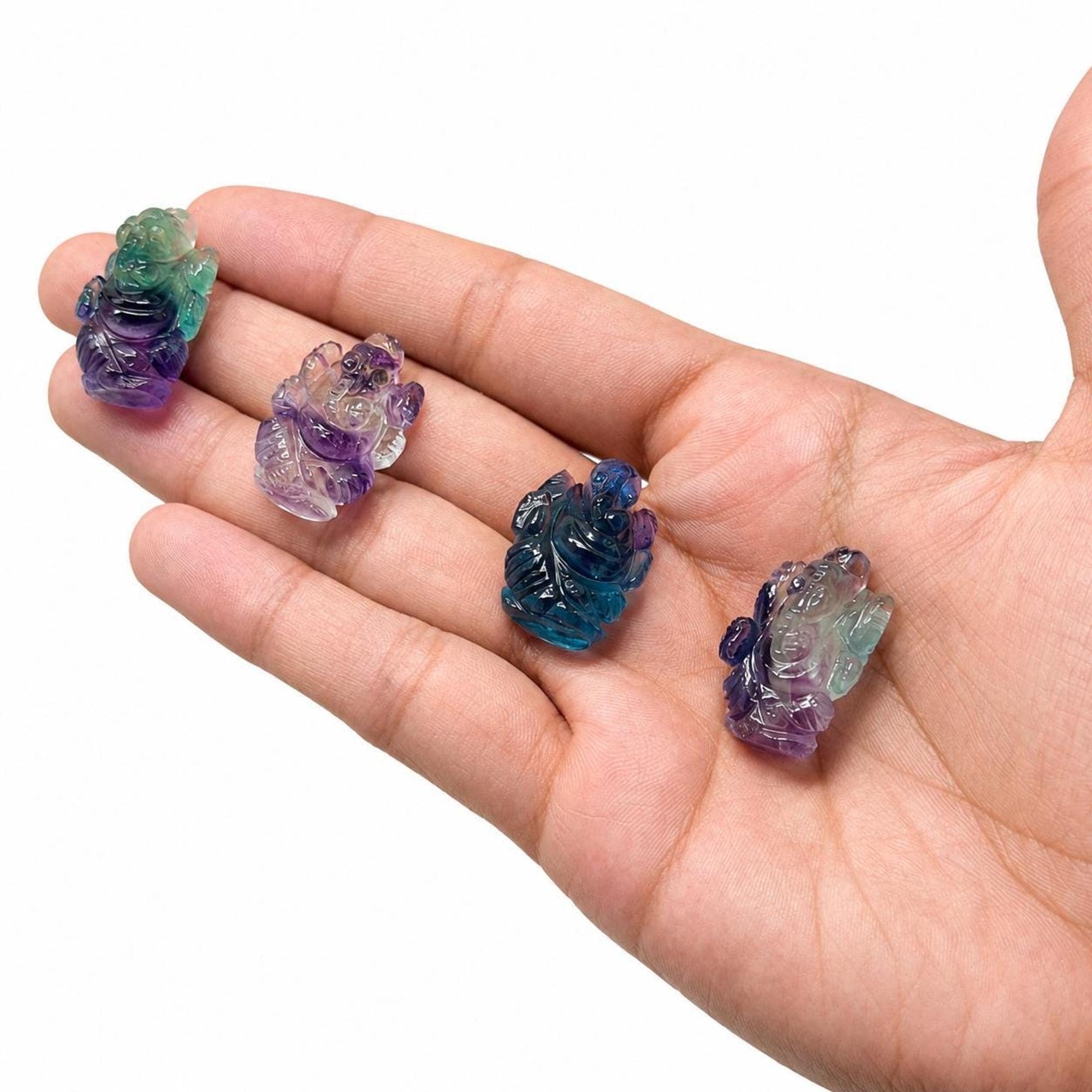 Multi Fluorite Ganesha Carving