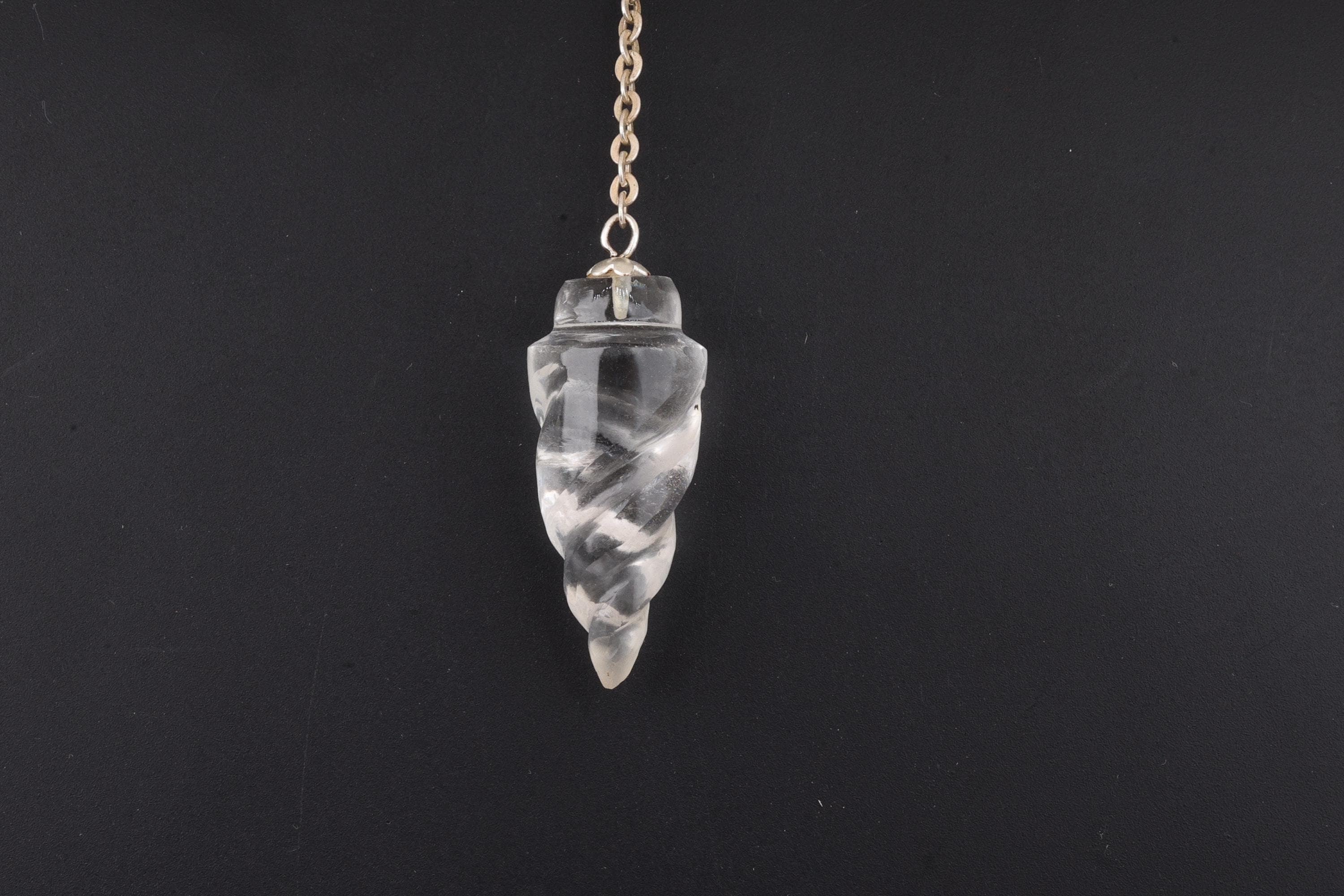 Clear Quartz Temple Spiral Pendulum