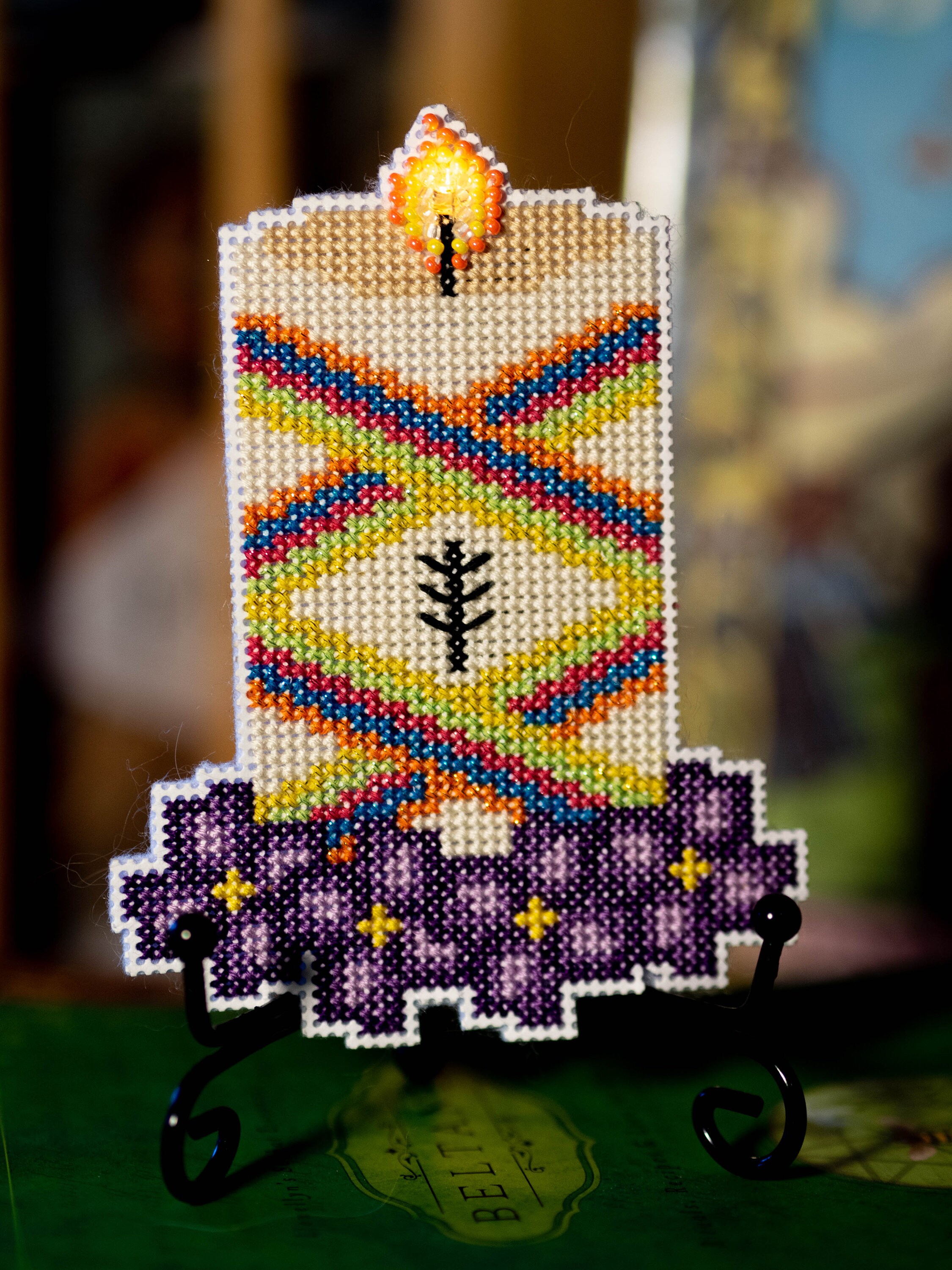 LED Cross Stitch Kit Yellow Flicking Diodes, Resistors, Conductive