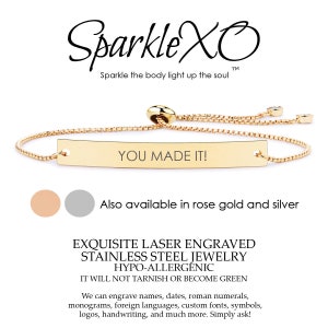 Personalized Bracelet • Friendship Bracelet • Engraved Bracelets • Initial Bracelet • Gold Bar Bracelet • Name Bracelet • Personalized Gifts