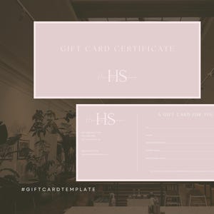 Gift card certificate template for beauty businesses, aesthetics voucher, custom logo, beautician vouchers, nail vouchers, custom vouchers