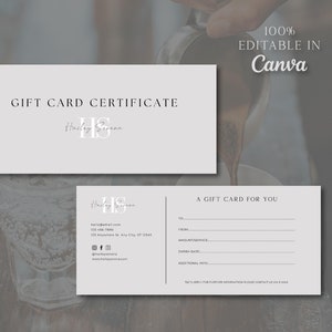 Plantilla de certificado de tarjeta de regalo para empresas de belleza, vales de estética, logotipo personalizado, vales de esteticista, vales de uñas, vales personalizados