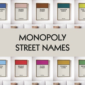 Cartello stampa Monopoli personalizzato arte murale Monopoli arte e poster personalizzati Monopoli arte murale Monopoli regalo regalo per la casa