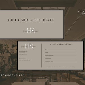 Gift card voucher template for beauty businesses aesthetics voucher custom logo beautician vouchers gift certificate custom gift vouchers