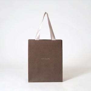 Gift bag for retail paper bags with custom printing Bespoke paper bags with ribbon tie closures Luxury matte paper bags gift bag bespoke