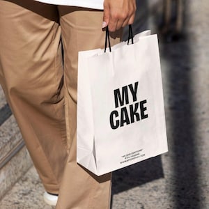 1000 pcs Personalised Paper Bags Twisted Handle Paper Bags, Paper Bags for Retail, Paper Bags for Bakery, Custom Size Paper Bag, Custom Logo