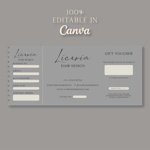 Gift voucher template for beauty salons voucher with custom logo beautician vouchers nail technician vouchers custom gift vouchers