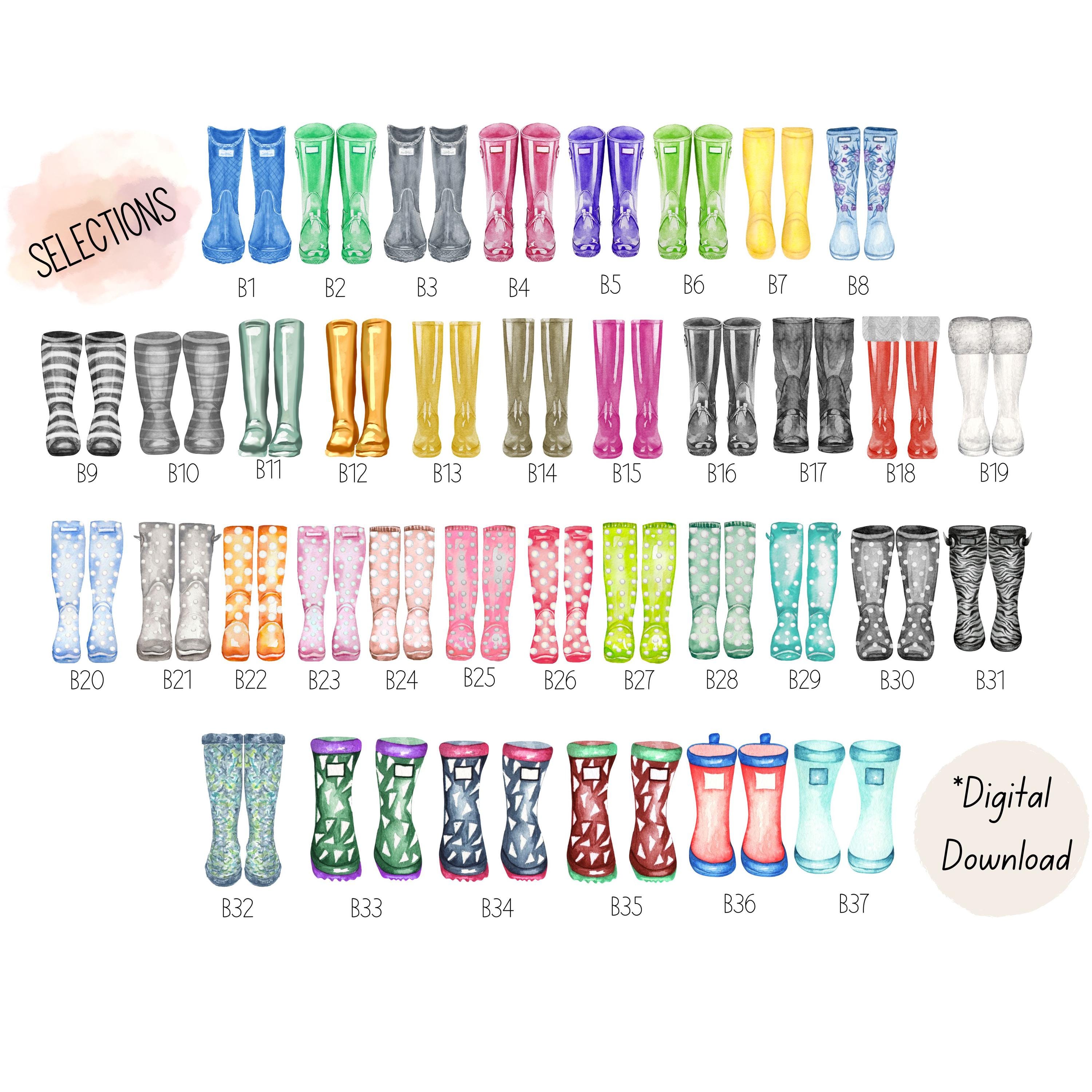 Custom Wellies Personalized Family Wellies Print, Custom Family Portrait, Family Rain ...