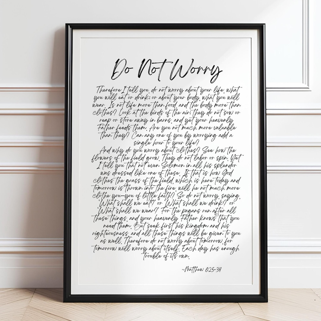 Minimalist Christian Wall Art Bible Verse Print Matthew 6 Poster ...