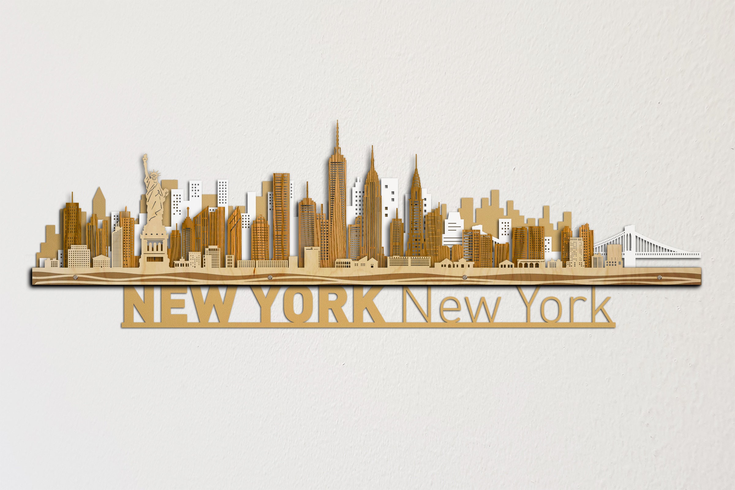 New York City Skyline Big Detailed 3d Layered Laser Cut Large 