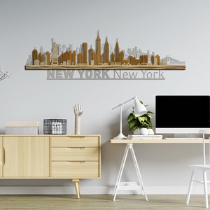 New York City Skyline Big Detailed 3d Layered Laser Cut Large Wooden ...