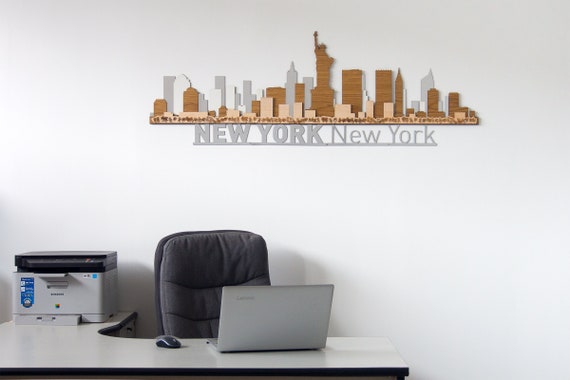 New York City Skyline 3d Layered Wooden Cityscape Laser Cut Etsy