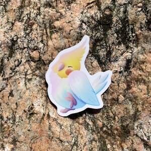 Lutino Cockatiel Vinyl Sticker