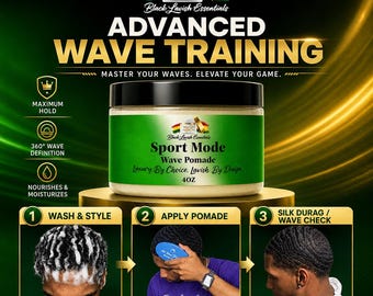 360 Wave Pomade for Men, Natural Shea Butter Hair Styling Pomade, 4oz Wave Cream for Deep Waves, Durag Brush Routine Black Lavish Essentials